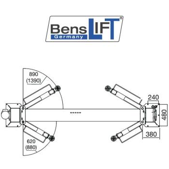 Benslift 2-Säulen Hebebühne 3,6t BL 2.36